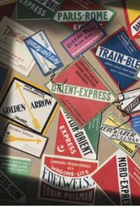 Etiquettes à bagages des différents trains de luxe de la CIWL