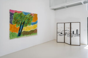 Vue de l'exposition Etel Adnan, Notte al Palazzo a? la Tinaia Al Bosco ©? photo Ela Bialkowska, OKNO studio